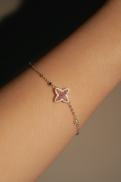 Pink Diamond Clover Bracelet