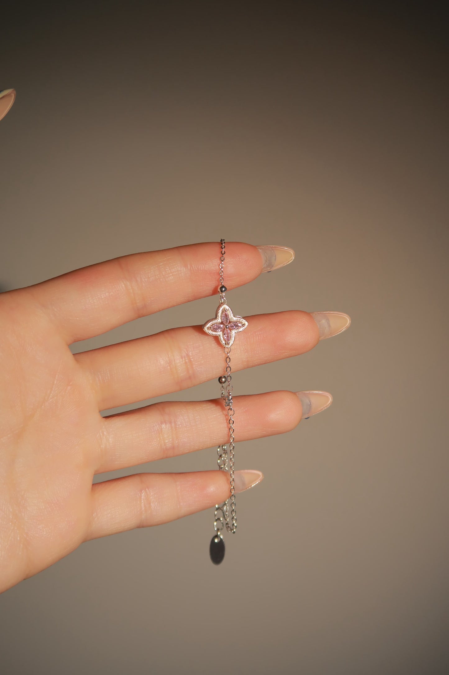 Pink Diamond Clover Bracelet