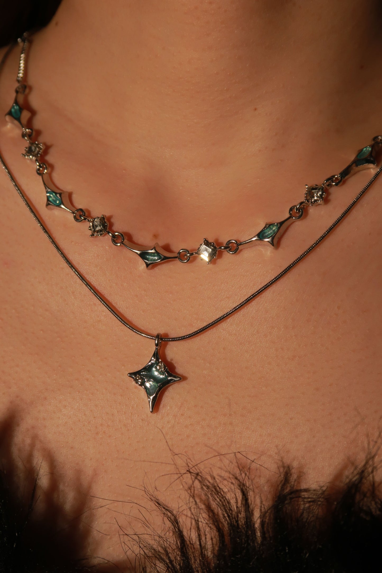 2 in 1 Stellar Blue Star Necklace