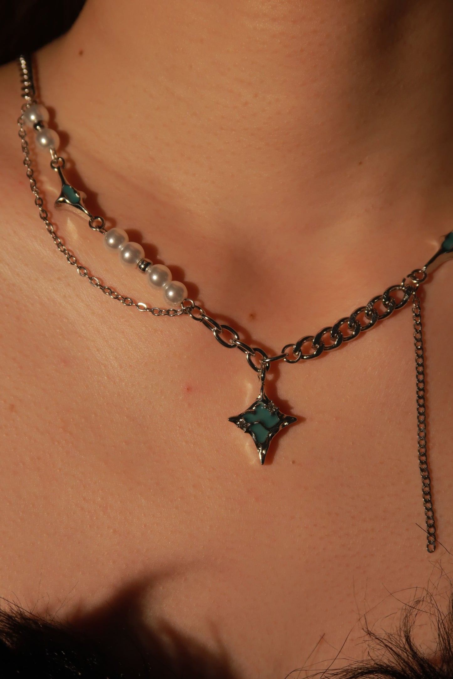 Stellar Blue Star Pearl Necklace