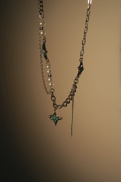 Stellar Blue Star Pearl Necklace