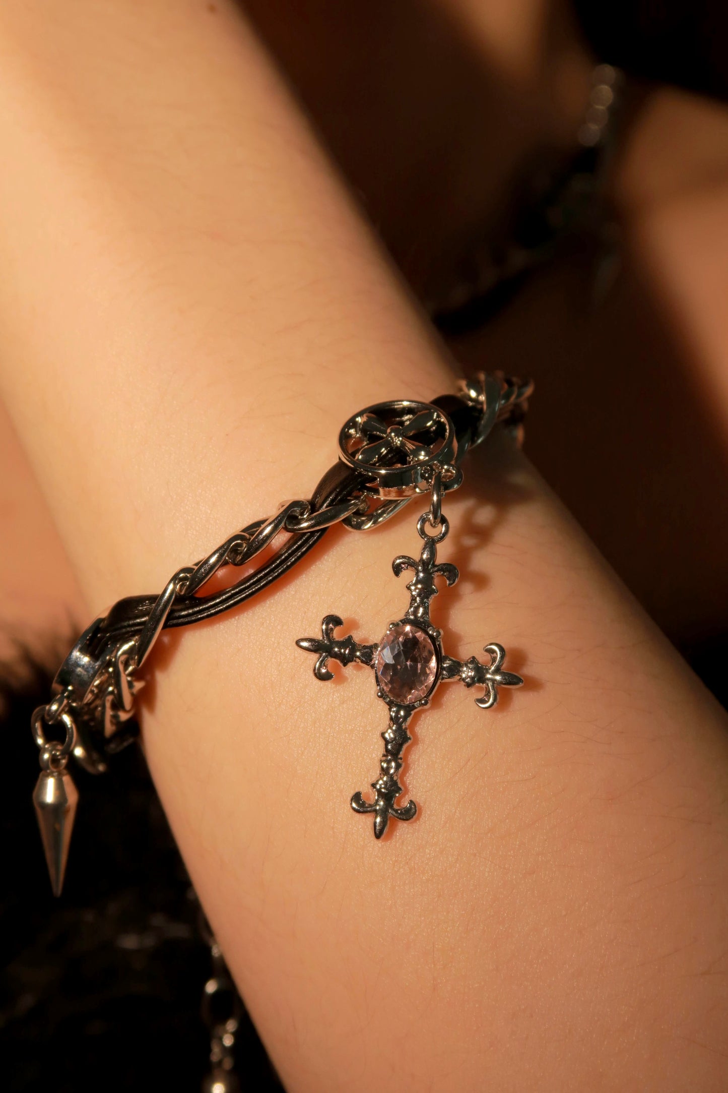 Gothic Spike Cross Bracelet