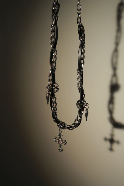 Gothic Spike Cross Choker