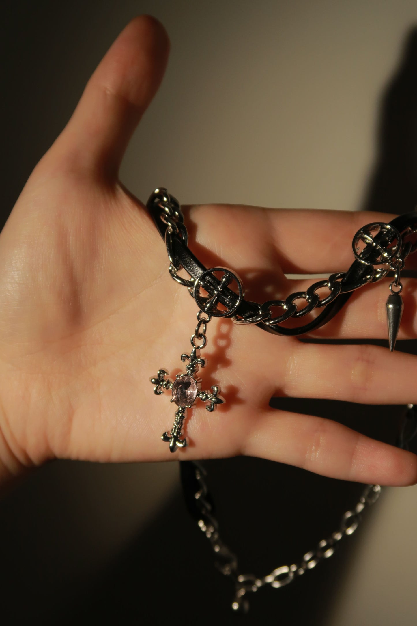 Gothic Spike Cross Choker