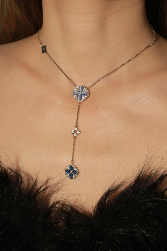 Blue Moon Light Clover Necklace