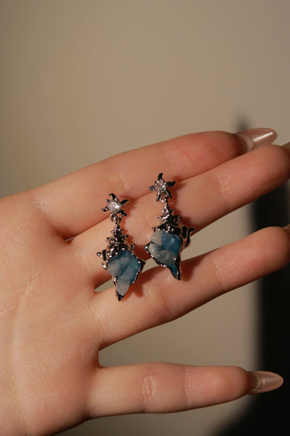 Mystic Blue Stone Earrings