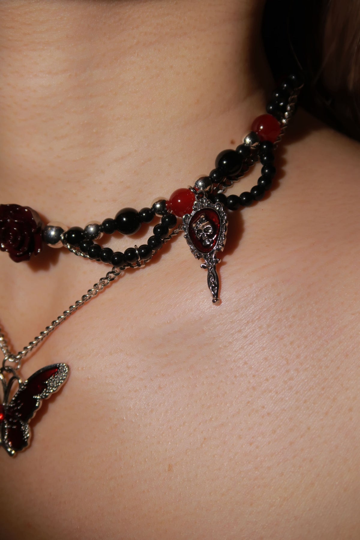 Crimson Butterfly Necklace