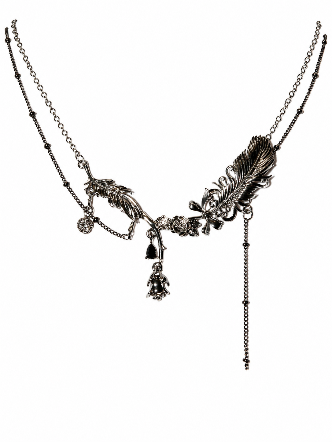 Silver Fallen Feather Necklace
