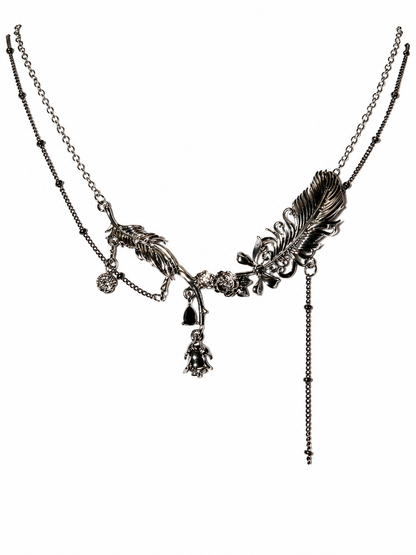 Silver Fallen Feather Necklace
