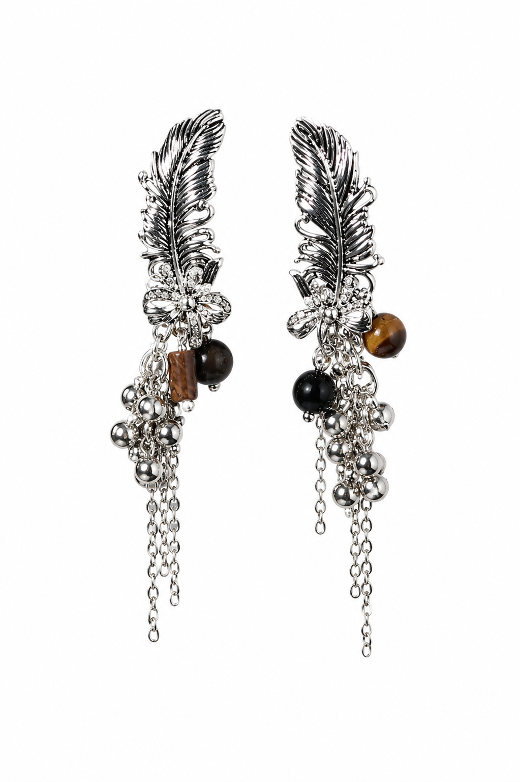 Silver Fallen Feather Earrings